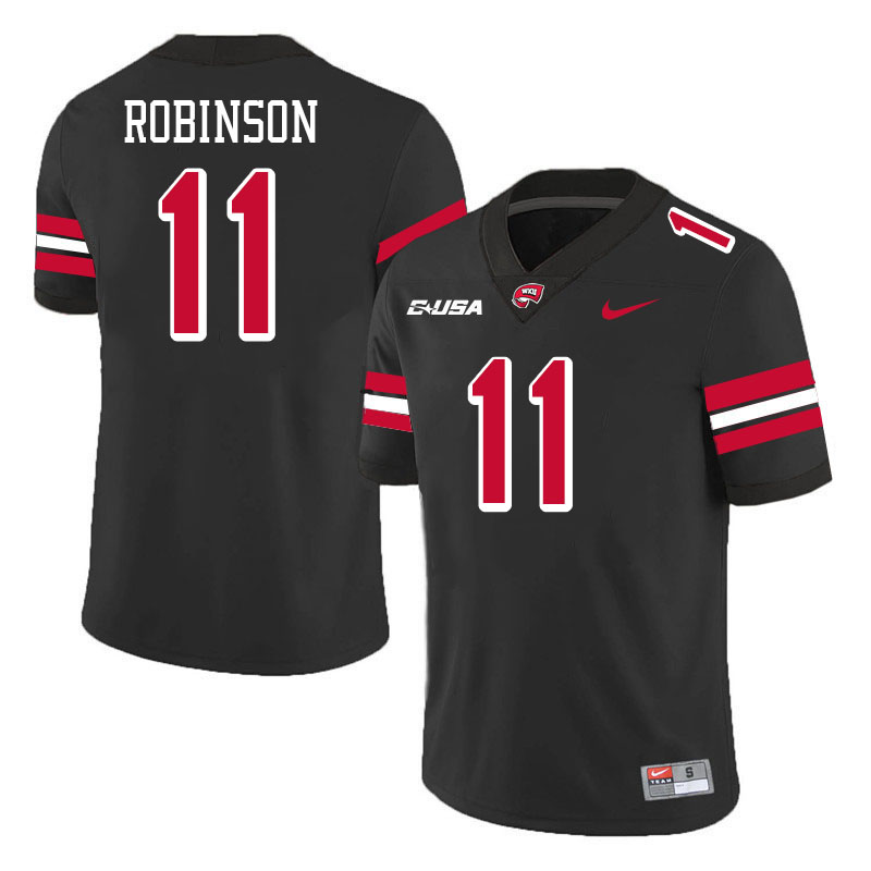 Western Kentucky Hilltoppers #11 Kent Robinson College Football Jerseys Stitched-Black